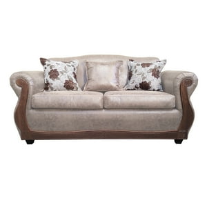 América Decora - Sofá Con Resorte Estructural Grand Santi Envejecido 3 Personas Beige X