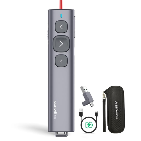 Clicker inalámbrico para presentaciones Norwii N95 con USB A y C