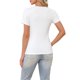 thumbnail image 3 of INSPIRE CHIC Camisetas de lactancia de manga corta de punto acanalado para mujer, parte superior de lactancia materna cruzada, L Blanco, 3 of 6