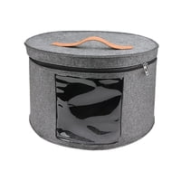 Magideal - Caja De Almacenamiento De Sombreros, Contenedor De Almacenamiento Decorativo Para Armario, Caja De Viaje Para Sombreros, Organizador De Sombreros De A Gris