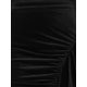 thumbnail image 5 of INSPIRE CHIC Falda de Terciopelo para Mujer con Fruncido en la Cintura Alta, Ajustada, Formal para la Noche, Cóctel, Midi, Lápiz, Talla S, Negro, 5 of 6