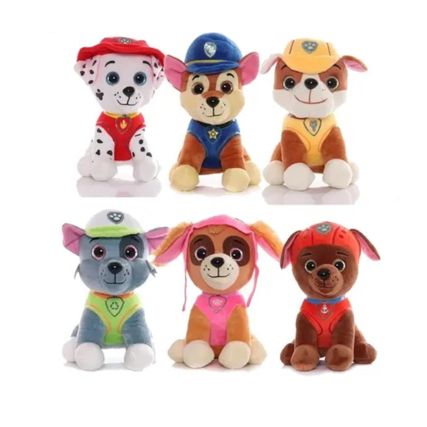 Total Upgrate - Juguete Pack 6 Peluches Paw Patrol 25Cm Infantil