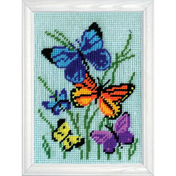 Kit de Bordado a Mano Design Works Crafts 13 cm × 18 cm Mariposas
