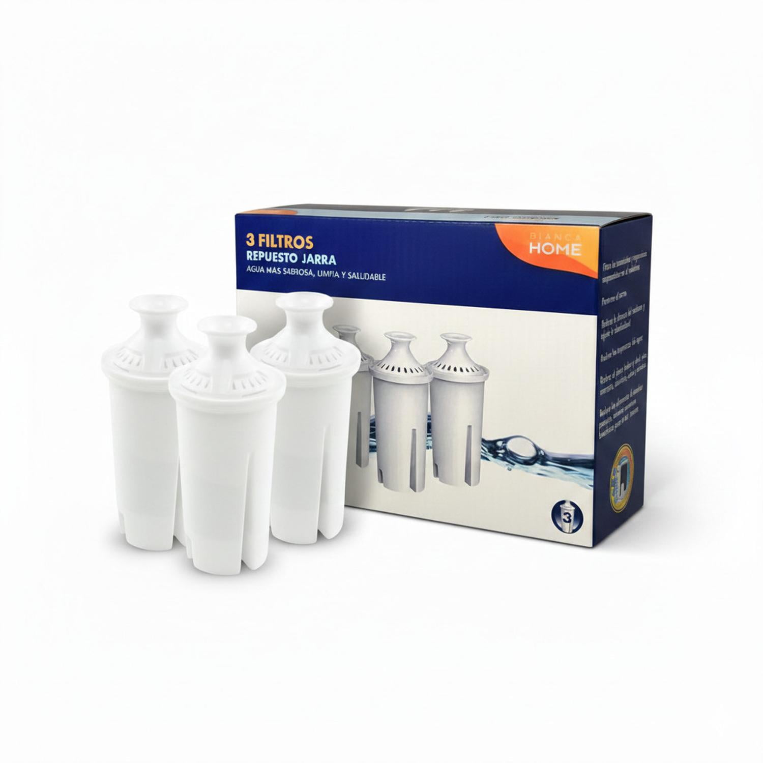 Bianca Home - Pack 3 Filtros Universal Para Jarra Purificadora De Agua