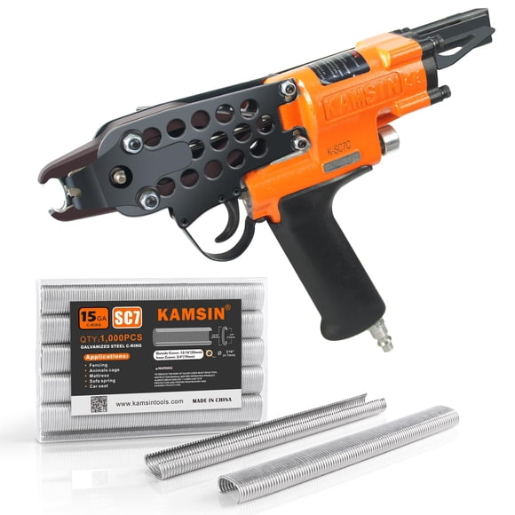 Pistola neumática para grapas tipo anillo KAMSIN K-SC7C calibre 15 de 19 mm