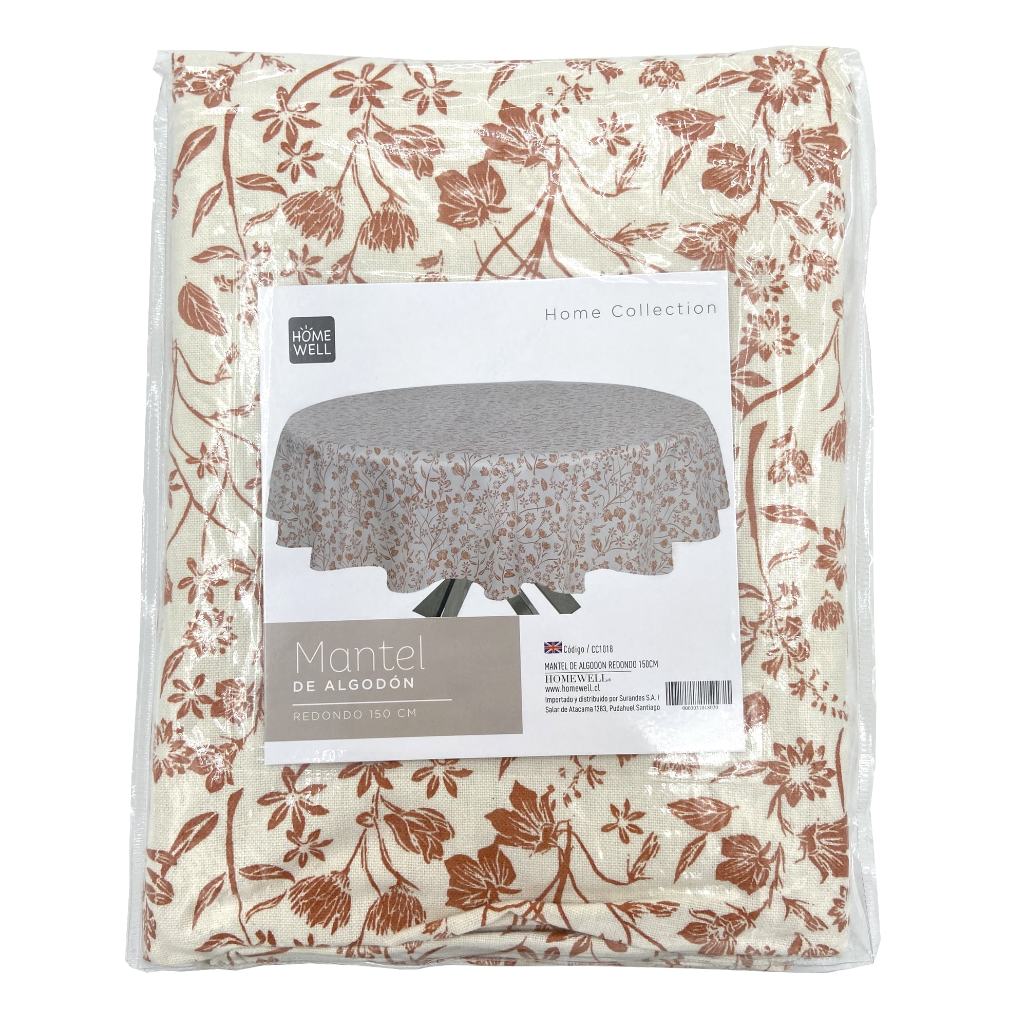 Homewell - Mantel De Algodon Redondo 150cm