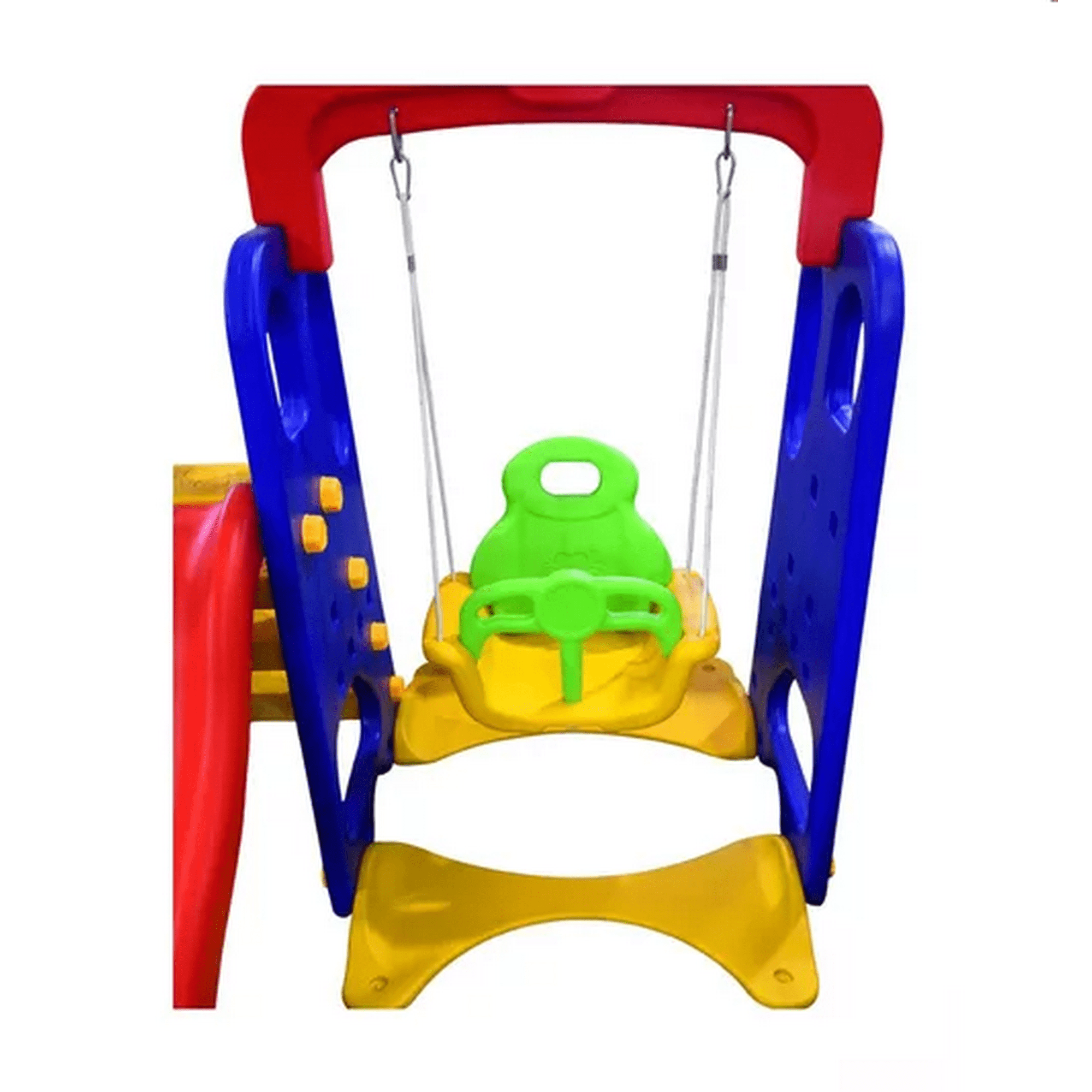 Genérico - Centro De Juegos 3 En 1: Resbalín, Columpio Y Aro Multicolor