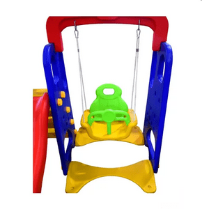 Genérico - Centro De Juegos 3 En 1: Resbalín, Columpio Y Aro Multicolor