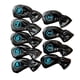 thumbnail image 1 of 9x Impermeable Golf Club Iron Cover Protección Headcover Universal Fit Negro, 1 of 5