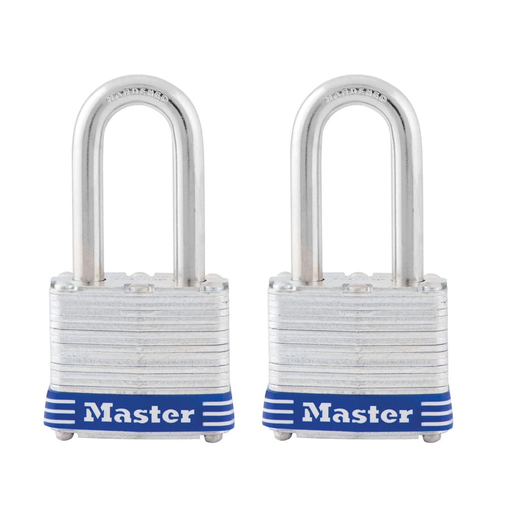 Padlock Master Lock 3tlf De Acero Laminado Con Llave, Paquete De 2