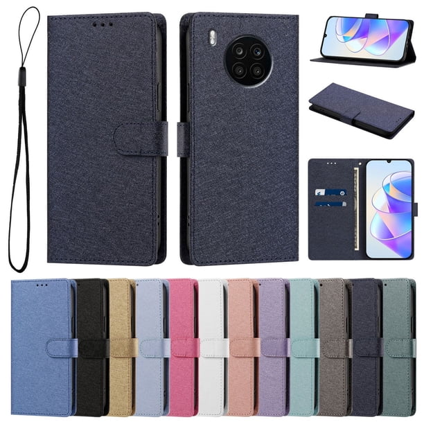 Funda Cartera de PU para Honor 50 Lite con Tarjetas, Azul Marino