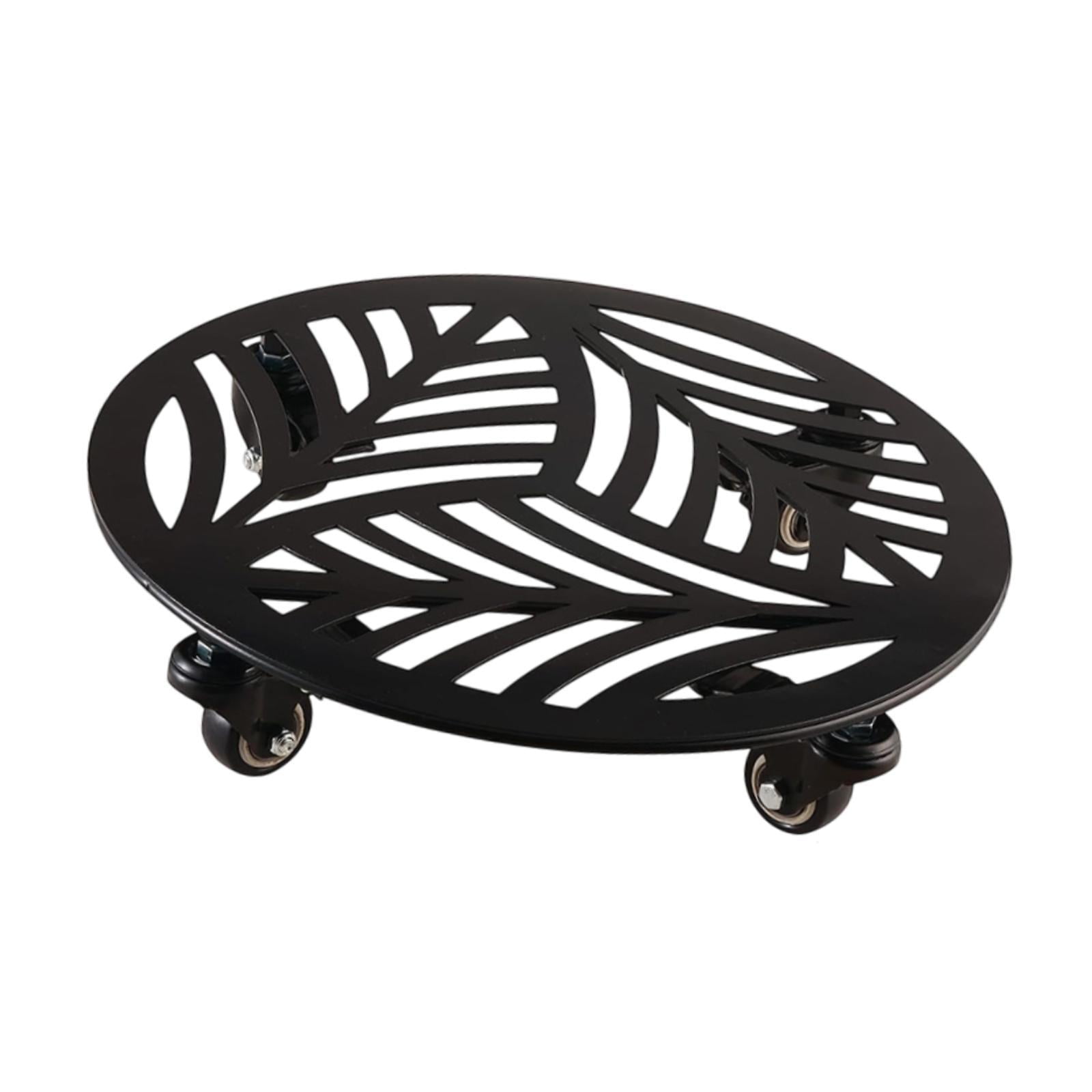 Magideal - Stand De Planta Con Ruedas, Bandeja De Plantas Con Ruedas, Interiores Al Aire Libre, Base De Planta De Planta De Hierro Forjado De Servicio Pesado Par