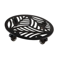 Magideal - Stand De Planta Con Ruedas, Bandeja De Plantas Con Ruedas, Interiores Al Aire Libre, Base De Planta De Planta De Hierro Forjado De Servicio Pesado Par