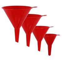 Genérico - Set Embudos Multiuso Plásticos Rojo 4 Unidades A0545