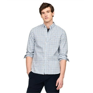 Camisa Tommy Hilfiger Flex Poplin Tartán Regular Para Hombre