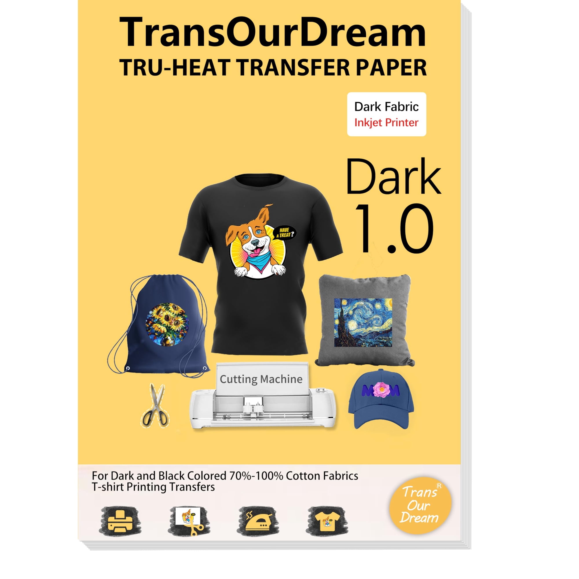 Papel De Transferencia De Calor Transourdream Tru-iron Para Tela Oscura
