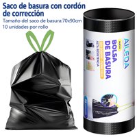 Aileda Bolsa De Basura Con Cordón Mediana 70X90 Cms - Cierre Fácil 1 Rollo Con 10 Unidades