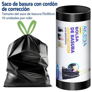 Aileda Bolsa De Basura Con Cordón Mediana 70X90 Cms - Cierre Fácil 1 Rollo Con 10 Unidades
