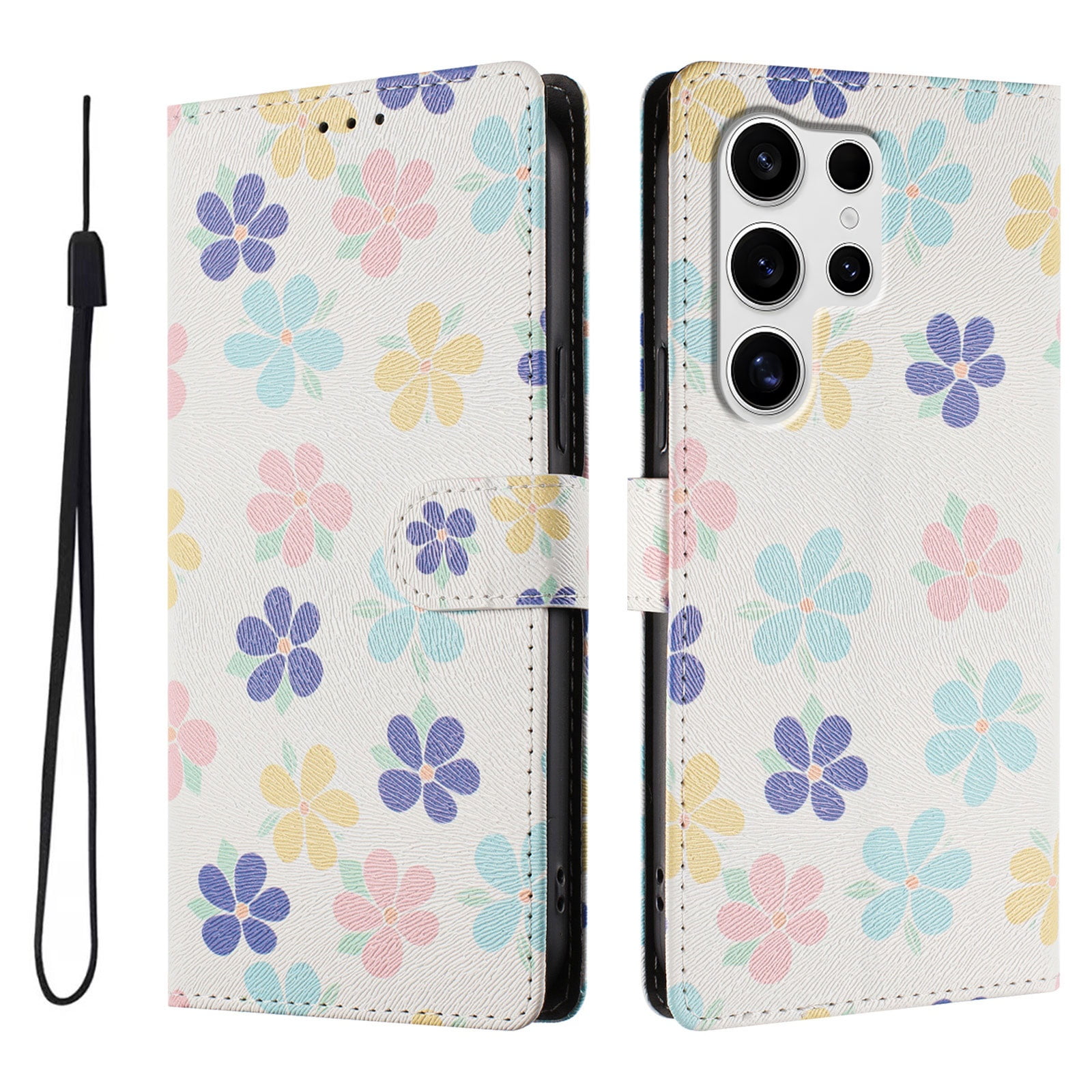 Foxdock Funda Tipo Cartera Para Samsung Galaxy S22 Ultra Con Soporte Y Correa – Diseño De Patrones Lindos