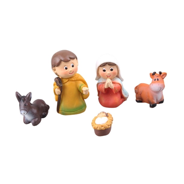 Estatuas de Sagradas Familias Adornos navideños Adorno de escritorio Decoración del hogar Esculturas religiosas de Jesús para balcón Dormitorio Gabine