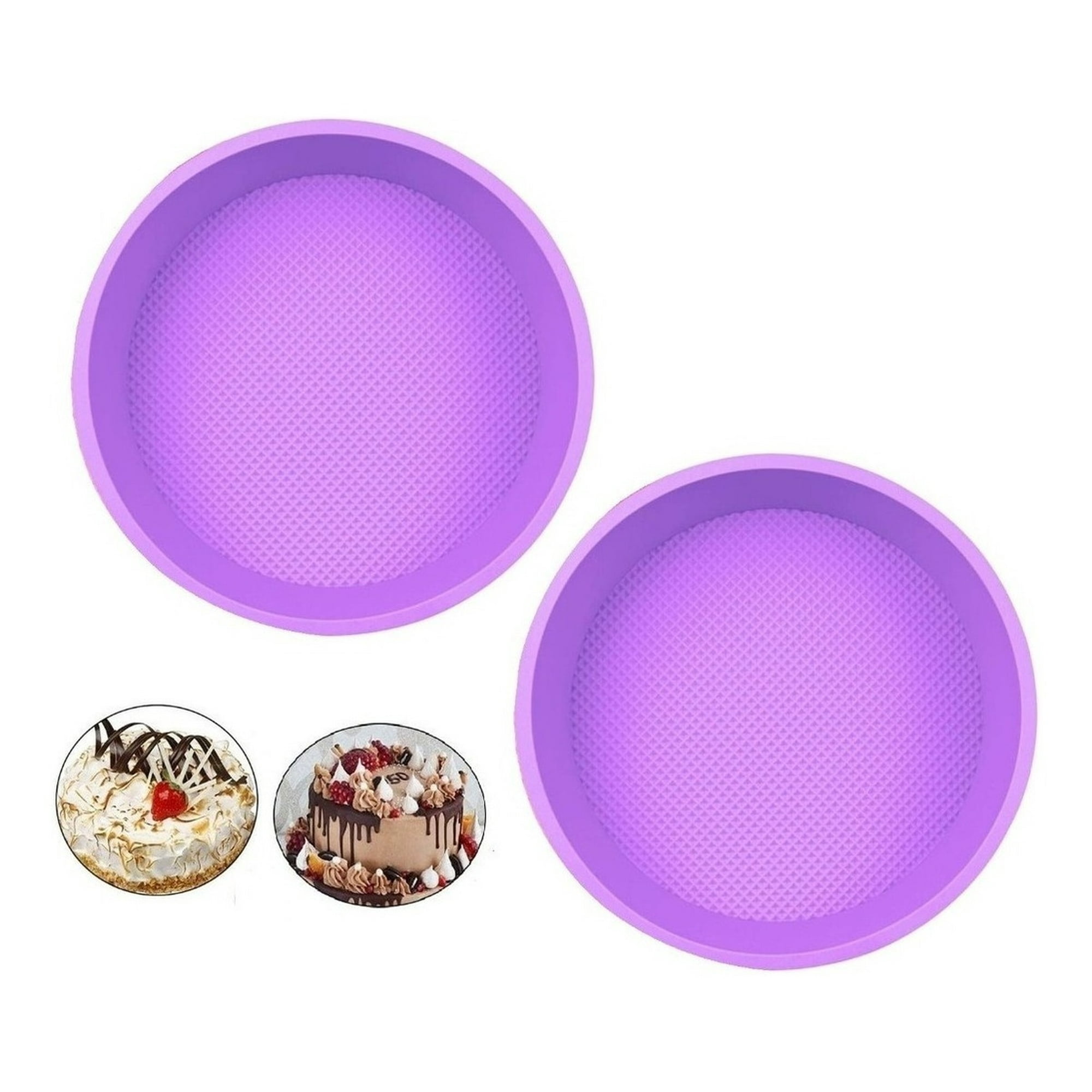 Genérico - 2 Moldes Silicona Queque Molde Torta Molde Silicona Redondo