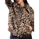 thumbnail image 2 of Jess por Meiko Chaquetas de Mujer Manga Larga Cuello Sobredimensionado Bolsillos Frontales Cremallera Chaqueta Bomber de Felpa XS Leopardo, 2 of 6