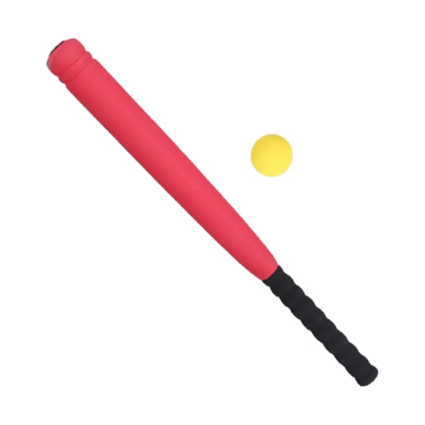 Juego de pelotas de bate de béisbol, bate de béisbol deportivo, ligero, portátil, entrenamiento para niños, juegos de béisbol de bate para niños para Rojo