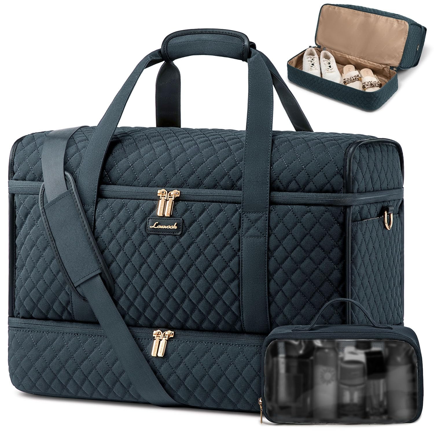 Bolsa De Viaje Lovevook Grande Para Fines De Semana Con Compartimento Para Zapatos
