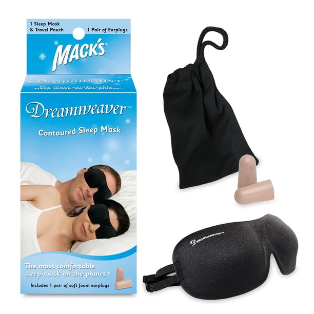 Antifaz para dormir Mack's Dreamweaver contorneado con tapones de espuma para los oídos