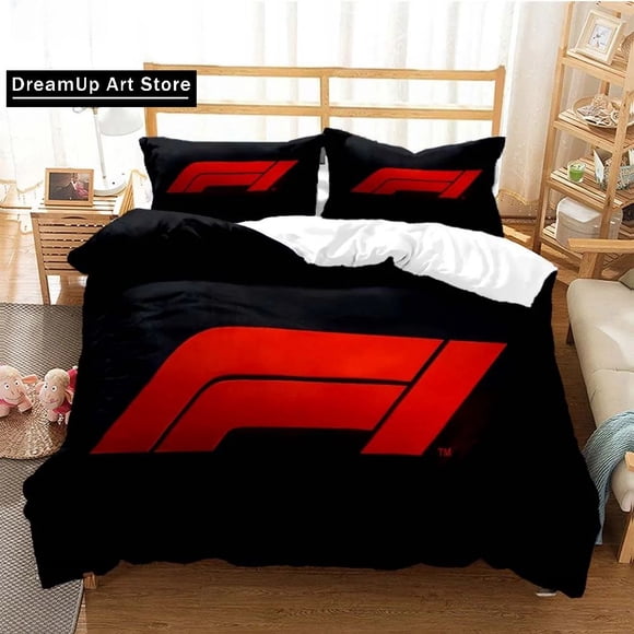 Fashion F-Formula Racing Bedding Set Boys Girls Duvet Cover Pillowcase Bed Set Adult Bedroom
