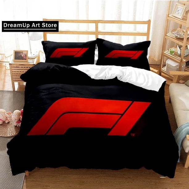 Fashion F-Formula Racing Bedding Set Boys Girls Duvet Cover Pillowcase Bed Set Adult Bedroom