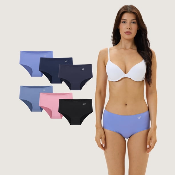 Pack de 6 Calzones Pantaleta Microfibra Corte Laser Mujer