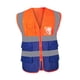 thumbnail image 2 of Chaleco Reflectante De Seguridad De Alto Brillo Para Profesionales De La Renovación, Ingenieros Ciclistas, Malla Azul Y Naranja., 2 of 5