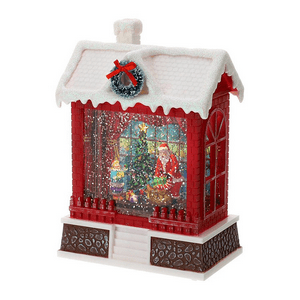 Wakeshome - Luces De Navidad Casita Adorno De Pascua Arbol Navideño Rojo