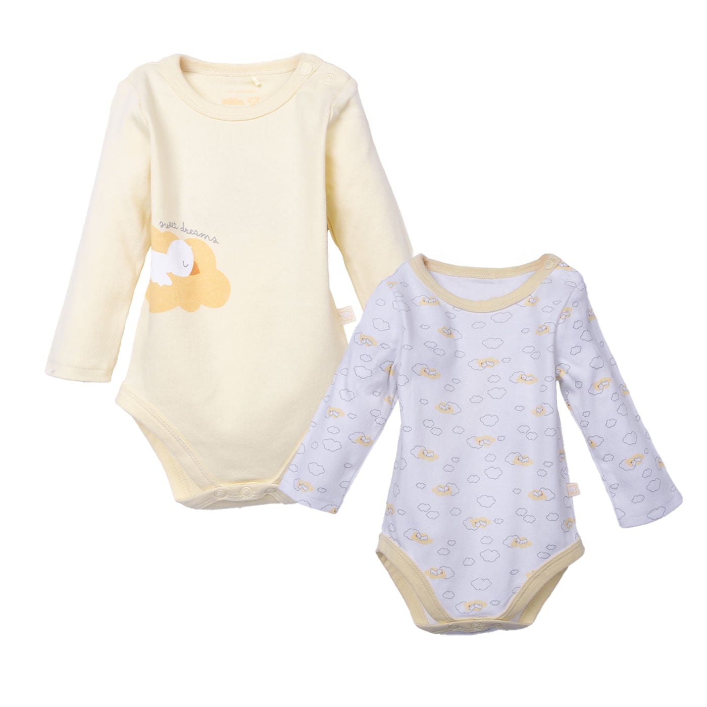 Pillin - Bipack Body Recién Nacido Unisex Manga Larga Estampado Patitos - Surtido