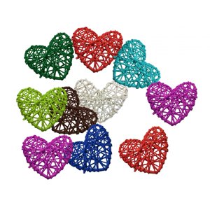 Bothyi - 10 Uds Bolas De Mimbre En Forma De Corazón Adornos Colgantes De Árbol De Navidad Para El Hogar Colores Mezclados