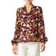 thumbnail image 2 of INSPIRE CHIC Blusa de Mujer con Lazo Floral en el Cuello en V, Volantes Vintage, Manga Larga de Trompeta, Talla M, Rojo, 2 of 8