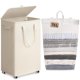 thumbnail image 1 of Cesto de ropa Goodpick plegable de 75 L con ruedas y tapa, 1 of 7