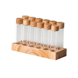 Bothyi - Tubos De Ensayo De Vidrio, Tubos De Almacenamiento De Granos De Café De Dosis Única Para Despensa De Encimera, Vidrio Alto De 12 Uds.