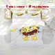 thumbnail image 1 of 3pcs Cartoon Yellow Rabbit Breaking Wall Illustration Printed Three Piece Bedding Set Soft Quilt Cover And Two Pillowcases, 1 of 5