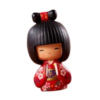 Magideal - Kokeshi Pintura Asiática Para Adorno De Escritorio De Cumpleaños , Rojo