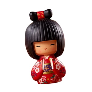 Magideal - Kokeshi Pintura Asiática Para Adorno De Escritorio De Cumpleaños , Rojo