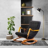 Diseños Valestrini - Silla Mecedora Con Apoya Brazo Lino Negro