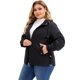 thumbnail image 2 of Abrigos de Trinchera con Capucha para Mujer de Talla Grande Agnes Orinda a Prueba de Viento con Cremallera y Botones Chaqueta de Invierno con Bolsillos L Negro, 2 of 5