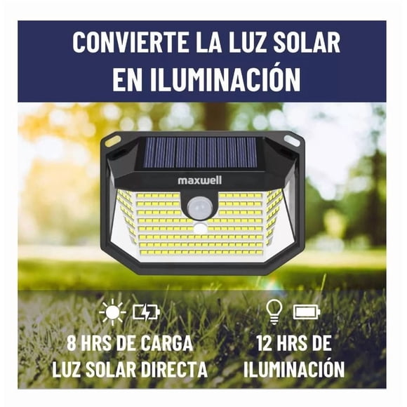Foco Solar Maxwell Led Exterior Pared Unitario + Sensor Luz cálida