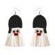 thumbnail image 5 of Pendientes De Tejido Serie De Navidad Regalos De Papá Noel Bohemio Para Mujeres Festivas Borla Negra, 5 of 5