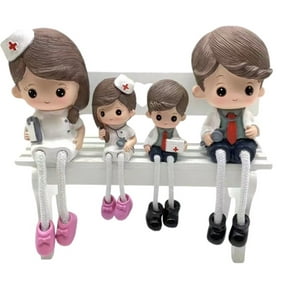 El Edén - 4 Figuras De Adorno, Decoración, Resina, Doctor Y Su Familia
