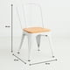 thumbnail image 4 of Silla Tolix con asiento de madera clara - Blanca, 4 of 7