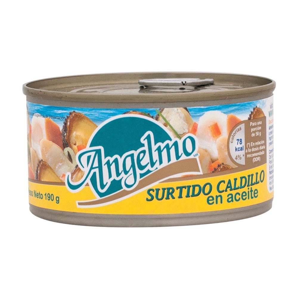 Surtido Caldillo Aceite Lata Drenado 100 g - Neto 192 g Angelmo