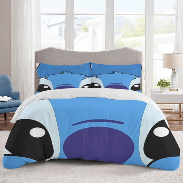 Stitch Bedding Sets Cartoon Duvet Cover Lightweight 3 Piece Bet Sets for Kids Boys Girls